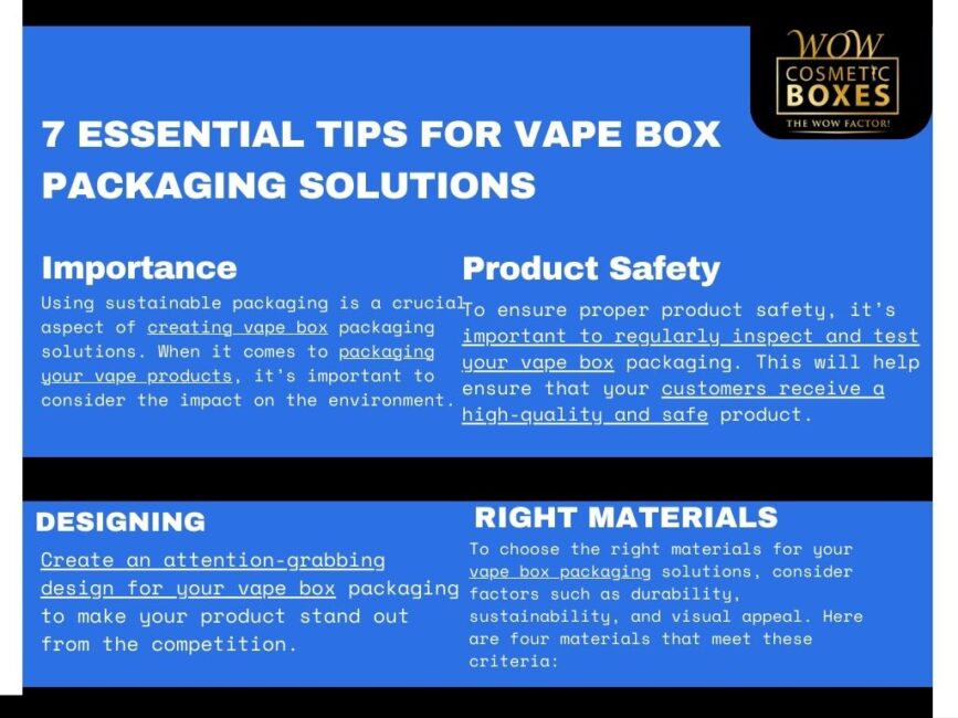 7 ESSENTIAL TIPS FOR VAPE BOX PACKAGING SOLUTIONS