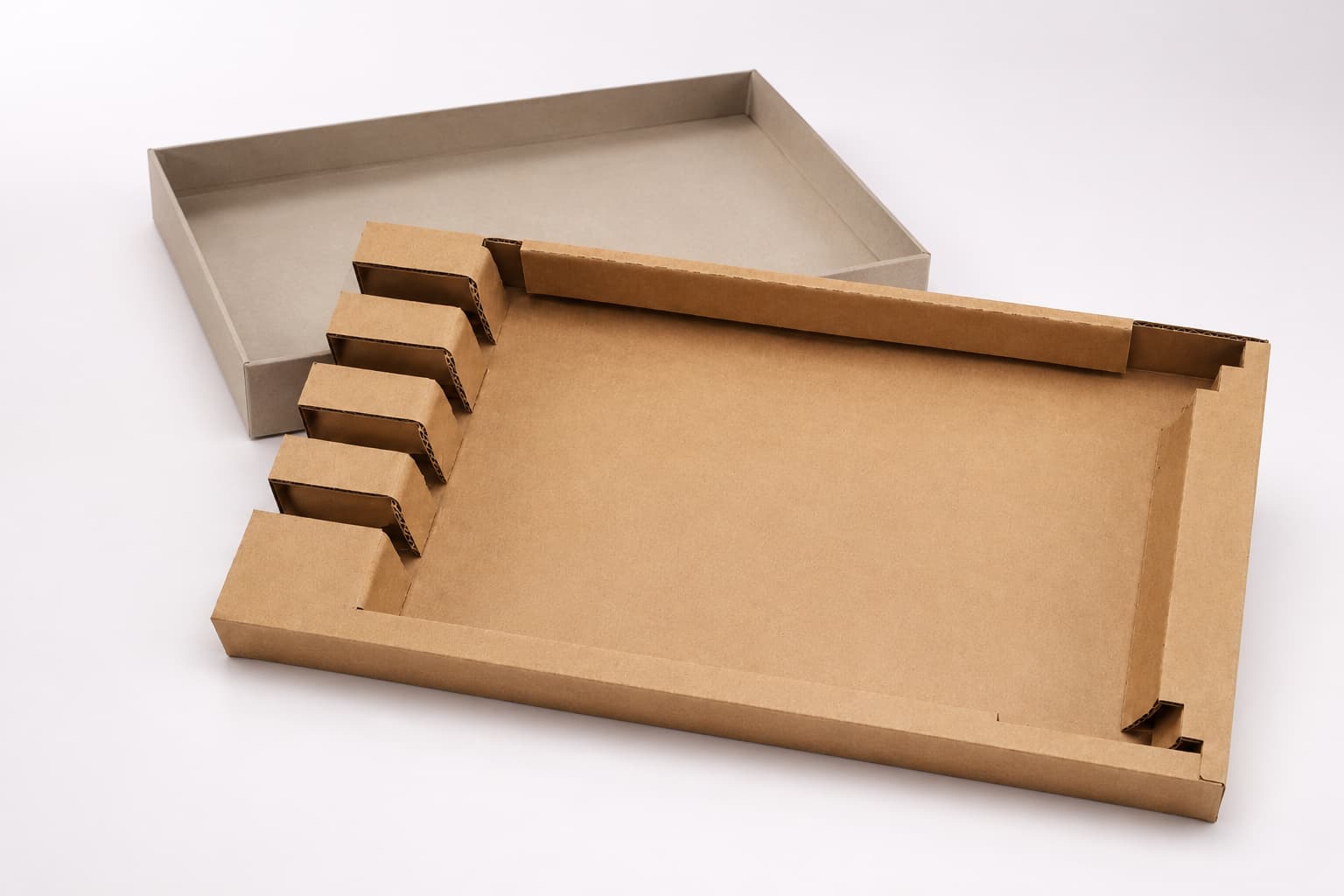 Custom cardboard insert inside kraft box for secure product packaging