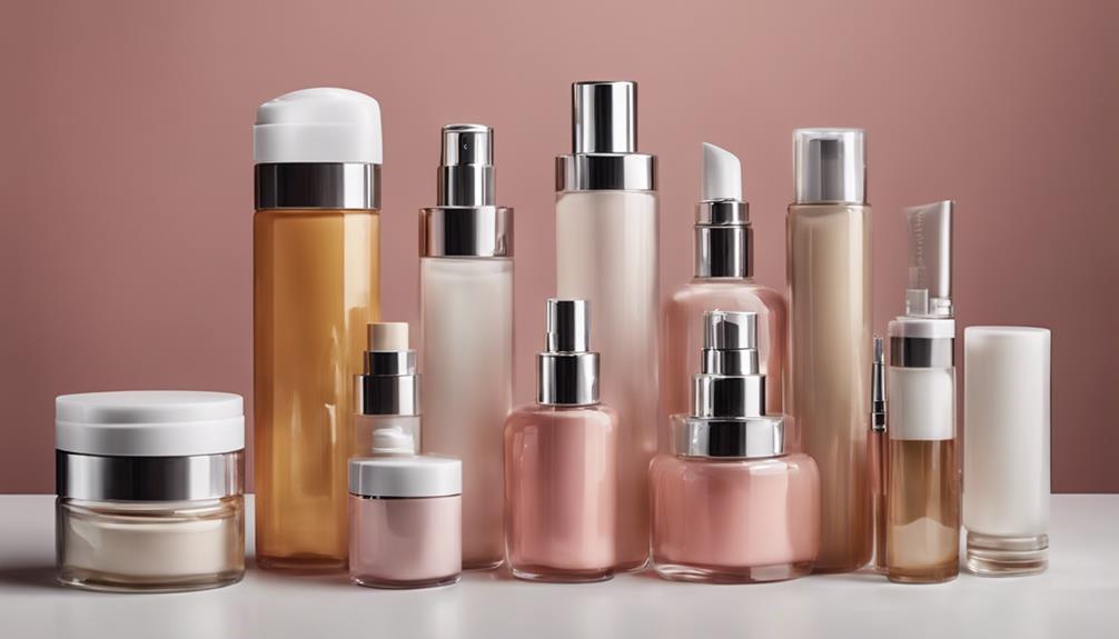 diverse cosmetic packaging sizes